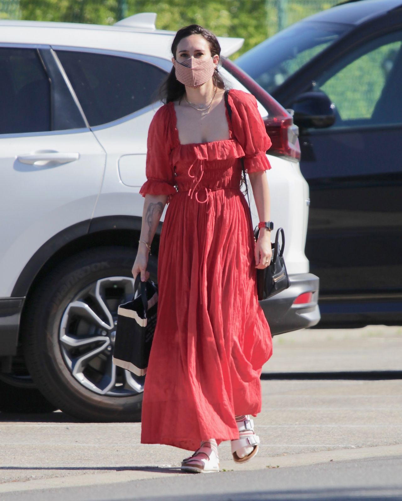 Rumer Willis Red Dress in Beverly Hills3